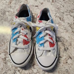 Converse ALL STAR  Sneakers in White, Red, and Blue Juniors Size 1.5